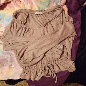 Mauve Top with Ruffle Hem